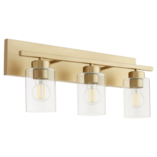 Quorum  Carter 3 Light Vanity Wall Mount - Aged Brass  5012-3-80