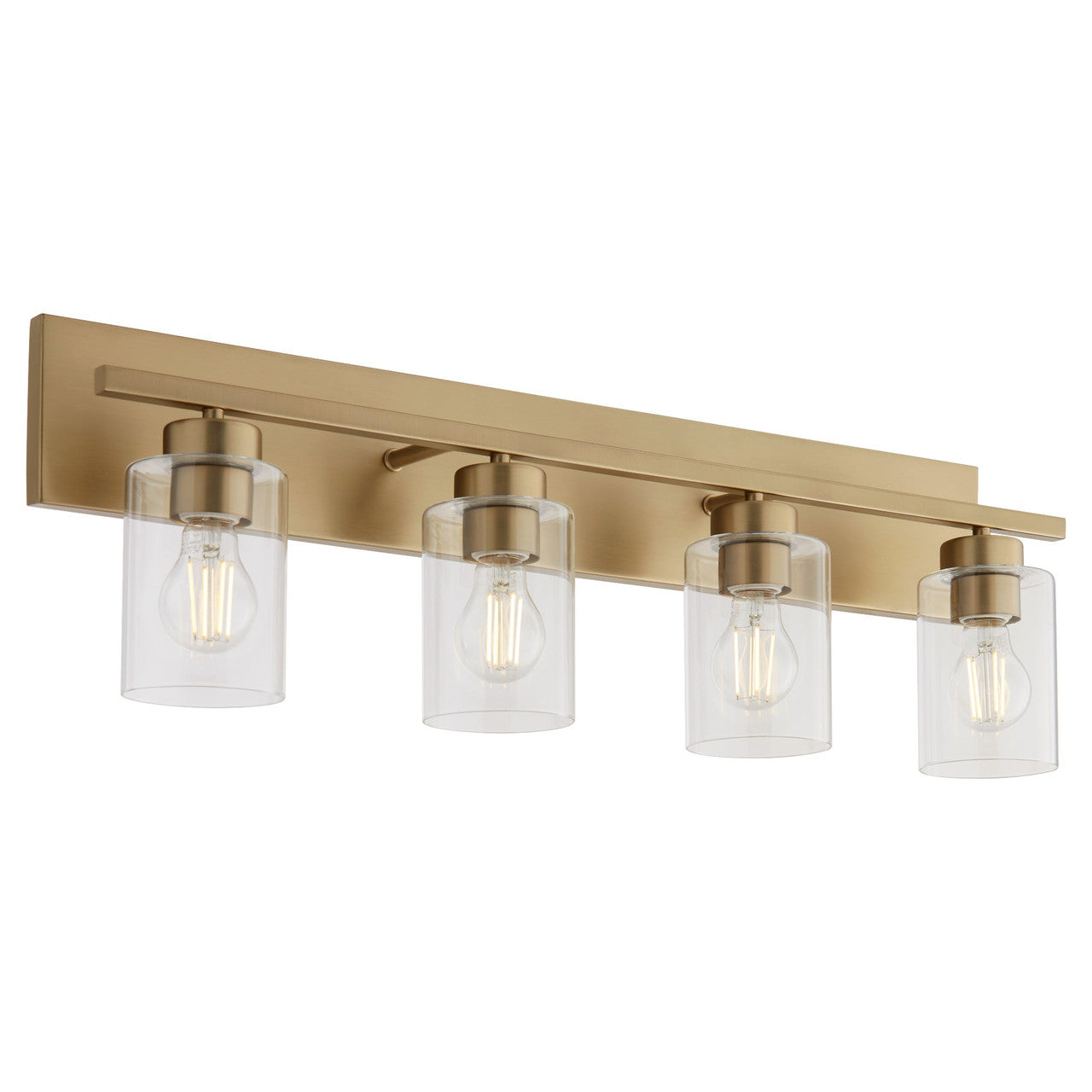 Quorum  Carter 4 Light Vanity Wall Mount - Aged Brass 5012-4-80