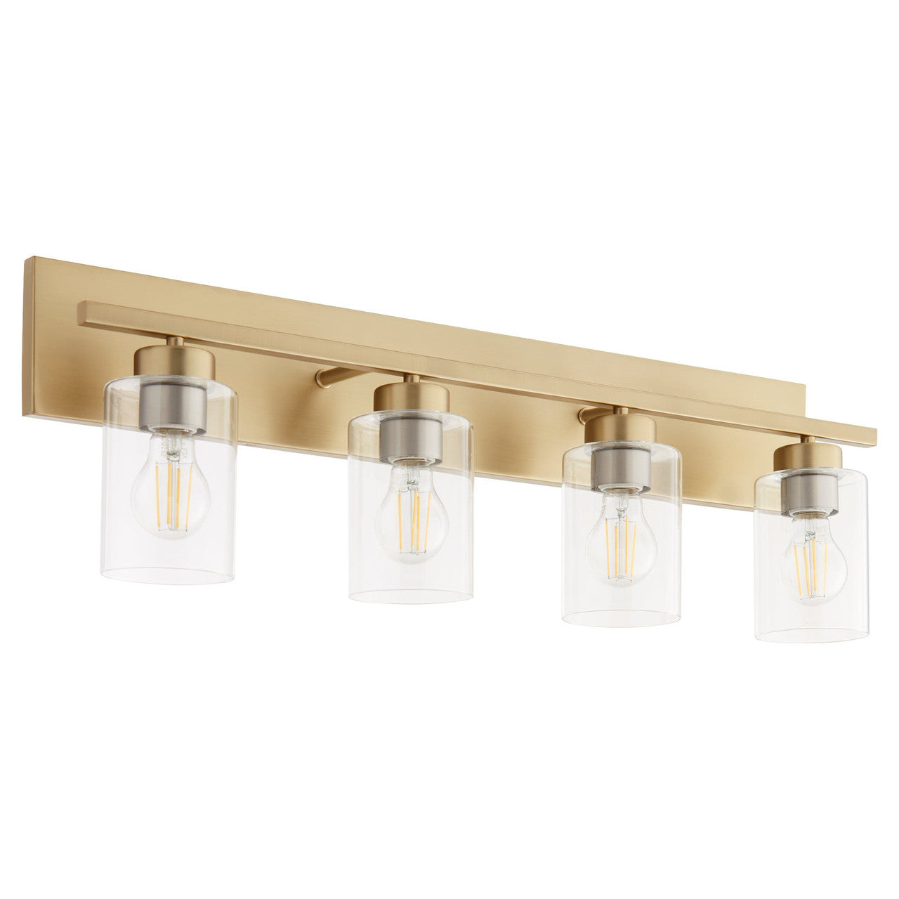 Quorum  Carter 4 Light Vanity Wall Mount - Aged Brass 5012-4-80