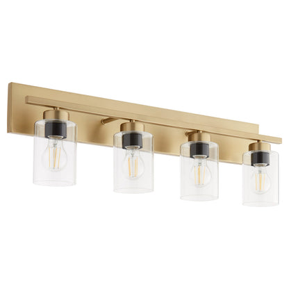 Quorum  Carter 4 Light Vanity Wall Mount - Aged Brass 5012-4-80