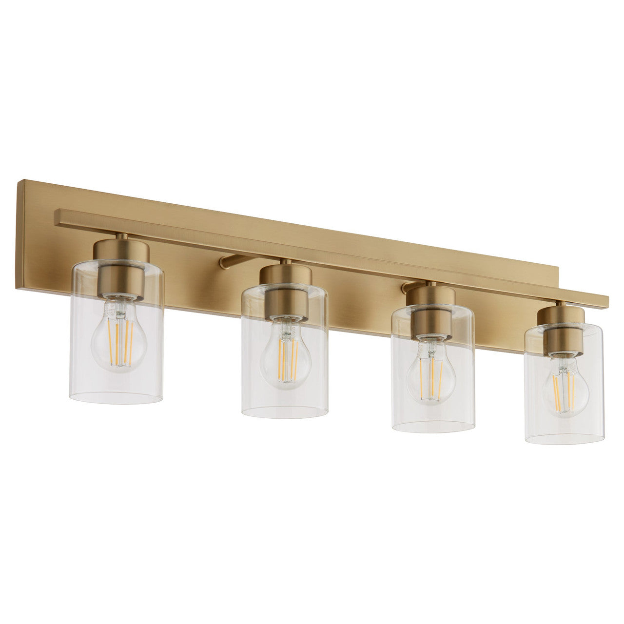 Quorum  Carter 4 Light Vanity Wall Mount - Aged Brass 5012-4-80