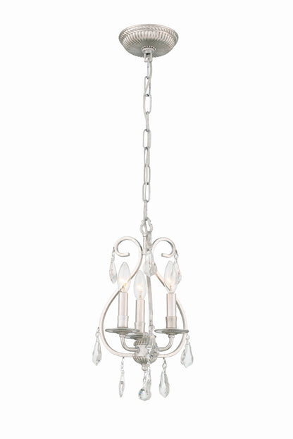 Crystorama Ashton 3 Light Hand Cut Crystal Olde Silver Mini Chandelier 5013-OS-CL-MWP