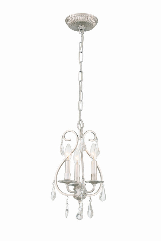 Crystorama Ashton 3 Light Hand Cut Crystal Olde Silver Mini Chandelier 5013-OS-CL-MWP