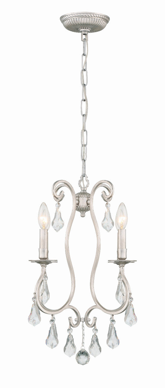 Crystorama Ashton 4 Light Hand Cut Crystal Olde Silver Mini Chandelier 5014-OS-CL-MWP