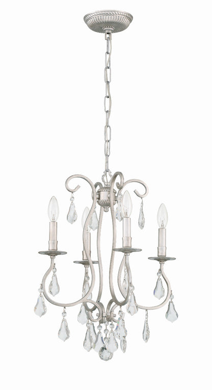 Crystorama Ashton 4 Light Hand Cut Crystal Olde Silver Mini Chandelier 5014-OS-CL-MWP