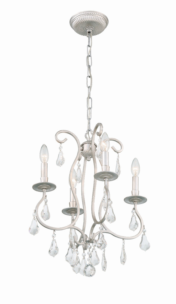 Crystorama Ashton 4 Light Hand Cut Crystal Olde Silver Mini Chandelier 5014-OS-CL-MWP