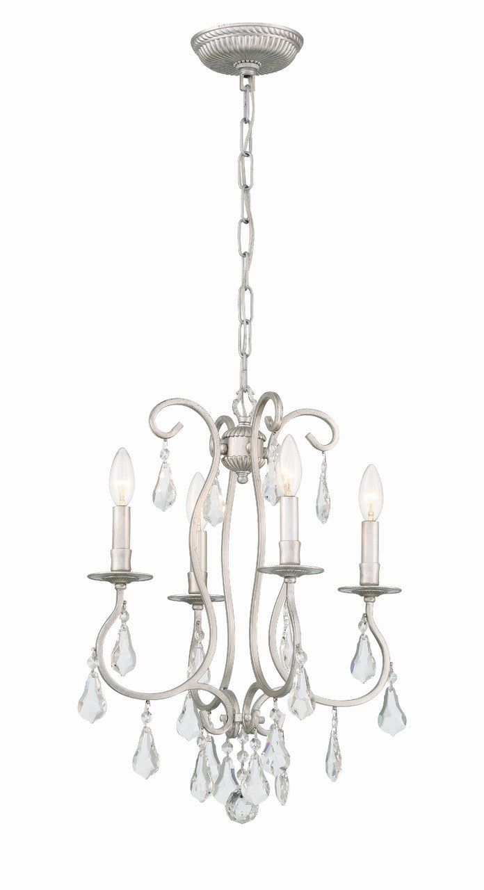 Crystorama Ashton 4 Light Hand Cut Crystal Olde Silver Mini Chandelier 5014-OS-CL-MWP