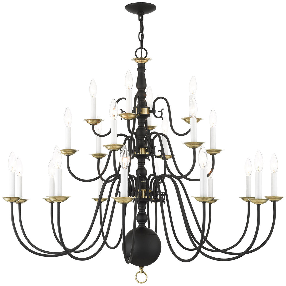 Livex Lighting Williamsburg Collection 22 Lt Black Chandelier in Black  5015-04