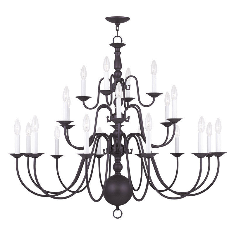 Livex Lighting Williamsburgh Collection 22 Light Bronze Chandelier in Bronze 5015-07