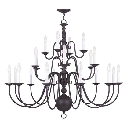 Livex Lighting Williamsburgh Collection 22 Light Bronze Chandelier in Bronze 5015-07