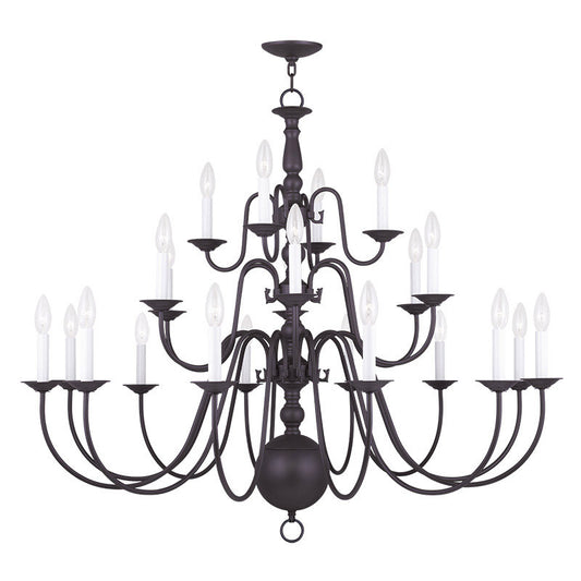 Livex Lighting Williamsburgh Collection 22 Light Bronze Chandelier in Bronze 5015-07