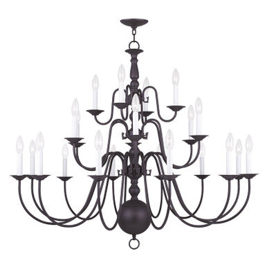 Livex Lighting Williamsburgh Collection 22 Light Bronze Chandelier in Bronze 5015-07