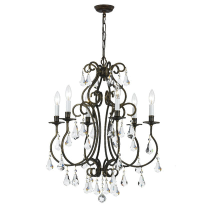 Crystorama Ashton 6 Light Hand Cut Crystal English Bronze Chandelier 5016-EB-CL-MWP