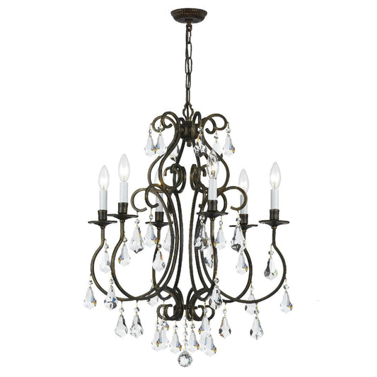 Crystorama Ashton 6 Light Hand Cut Crystal English Bronze Chandelier 5016-EB-CL-MWP