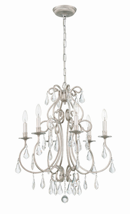 Crystorama Ashton 6 Light Hand Cut Crystal Olde Silver Chandelier 5016-OS-CL-MWP