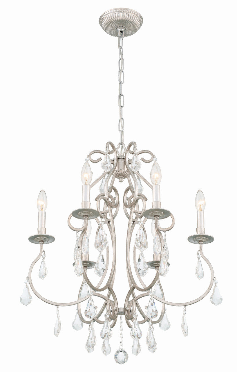 Crystorama Ashton 6 Light Hand Cut Crystal Olde Silver Chandelier 5016-OS-CL-MWP