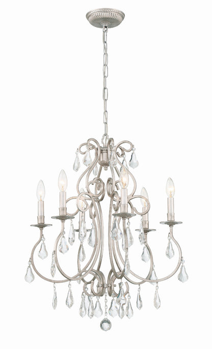 Crystorama Ashton 6 Light Hand Cut Crystal Olde Silver Chandelier 5016-OS-CL-MWP