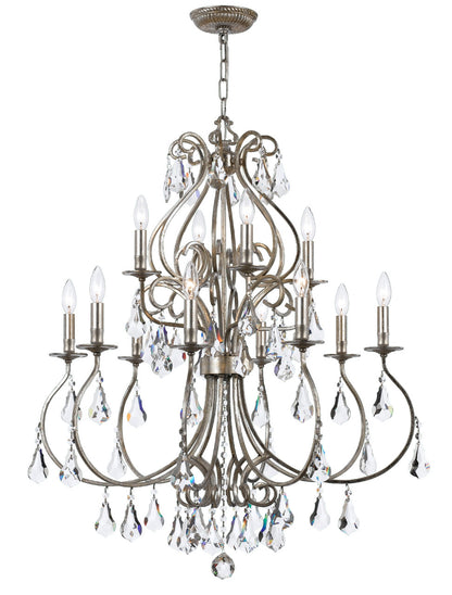 Crystorama Ashton 12 Light Hand Cut Crystal Olde Silver Chandelier 5017-OS-CL-MWP