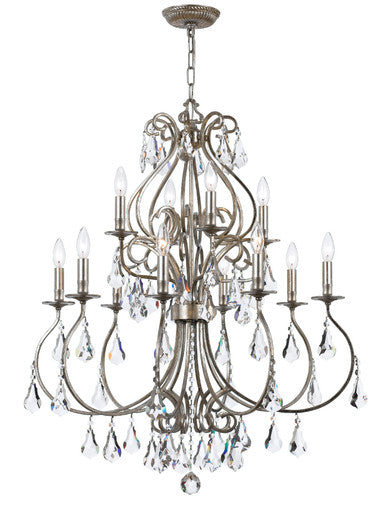 Crystorama Ashton 12 Light Hand Cut Crystal Olde Silver Chandelier 5017-OS-CL-MWP