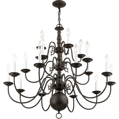 Livex Lighting Williamsburgh Collection 20 Light Bronze Chandelier in Bronze 5019-07