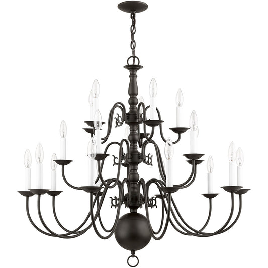 Livex Lighting Williamsburgh Collection 20 Light Bronze Chandelier in Bronze 5019-07