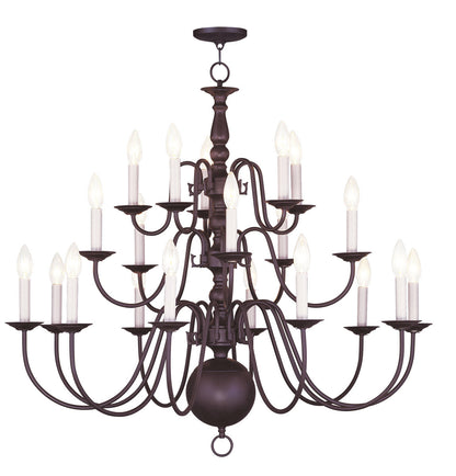 Livex Lighting Williamsburgh Collection 20 Light Bronze Chandelier in Bronze 5019-07