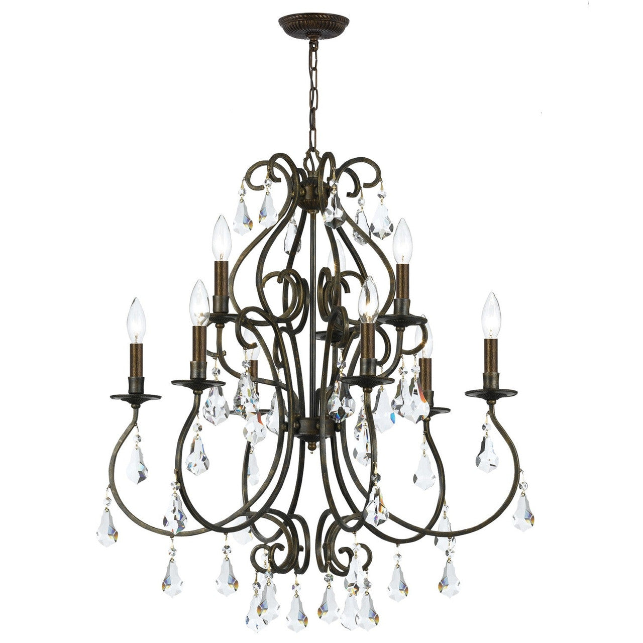 Crystorama Ashton 9 Light Hand Cut Crystal English Bronze Chandelier 5019-EB-CL-MWP