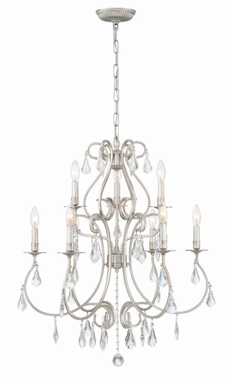 Crystorama Ashton 9 Light Hand Cut Crystal Olde Silver Chandelier 5019-OS-CL-MWP