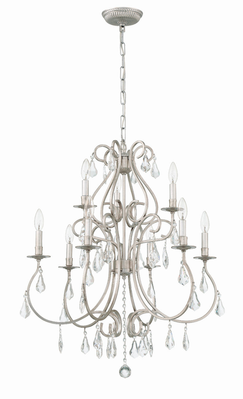 Crystorama Ashton 9 Light Hand Cut Crystal Olde Silver Chandelier 5019-OS-CL-MWP