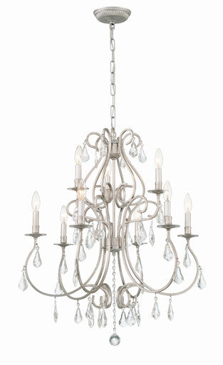 Crystorama Ashton 9 Light Hand Cut Crystal Olde Silver Chandelier 5019-OS-CL-MWP