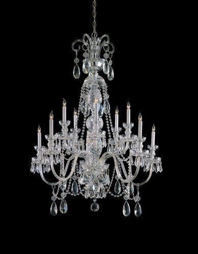 Crystorama Traditional Crystal 10 Light Hand Cut Crystal Polished Chrome Chandelier 5020-CH-CL-MWP