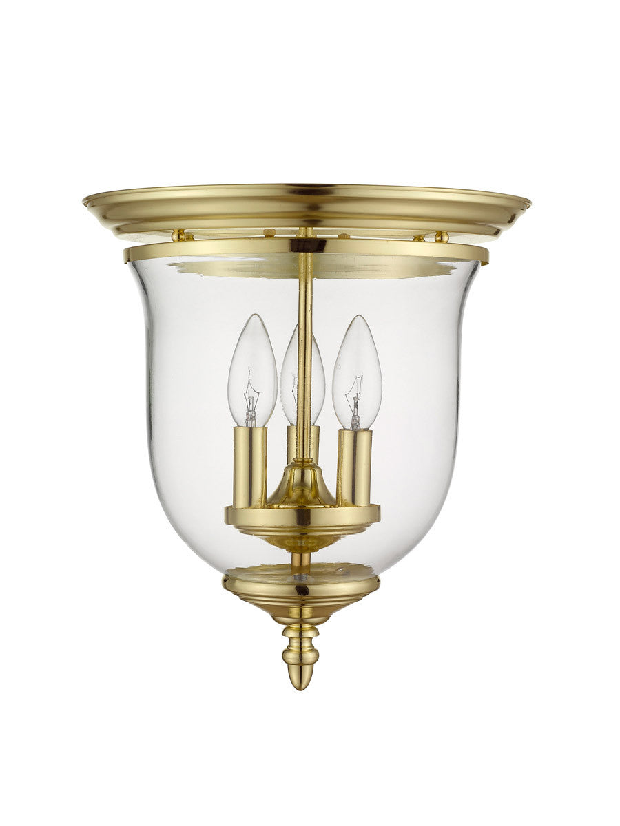 Livex Lighting Legacy Collection 3 Light Polished Brass Ceiling Mount in Polished Brass 5021-02