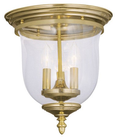 Livex Lighting Legacy Collection 3 Light Polished Brass Ceiling Mount in Polished Brass 5021-02