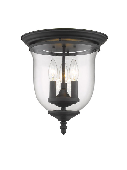 Livex Lighting Legacy Collection 3 Light Black Ceiling Mount in Black 5021-04