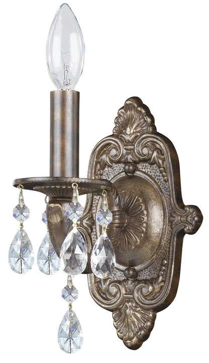 Crystorama Paris Market 1 Light Clear Crystal Venetian Bronze Wall Mount 5021-VB-CL-MWP