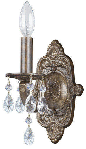 Crystorama Paris Market 1 Light Clear Crystal Venetian Bronze Wall Mount 5021-VB-CL-MWP