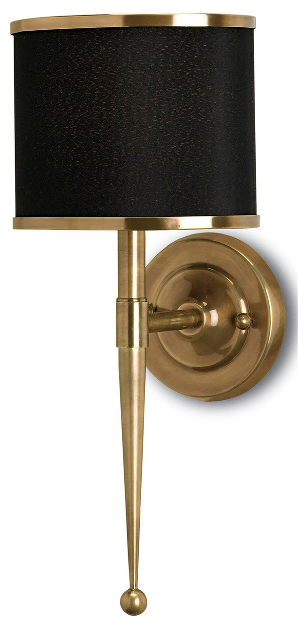 Currey & Co. Primo Black Brass Wall Sconce 5021