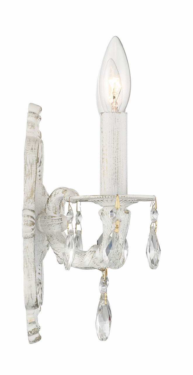 Crystorama Paris Market 2 Light Clear Crystal Antique White Wall Mount 5022-AW-CL-MWP