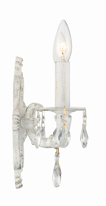 Crystorama Paris Market 2 Light Clear Crystal Antique White Wall Mount 5022-AW-CL-MWP