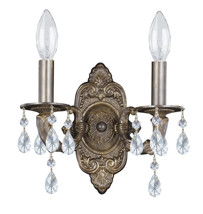 Crystorama Paris Market 2 Light Swarovski Strass Crystal Venetian Bronze Wall Mount 5022-VB-CL-S