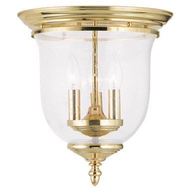 Livex Lighting Legacy Collection 3 Light Polished Brass Ceiling Mount in Polished Brass 5024-02