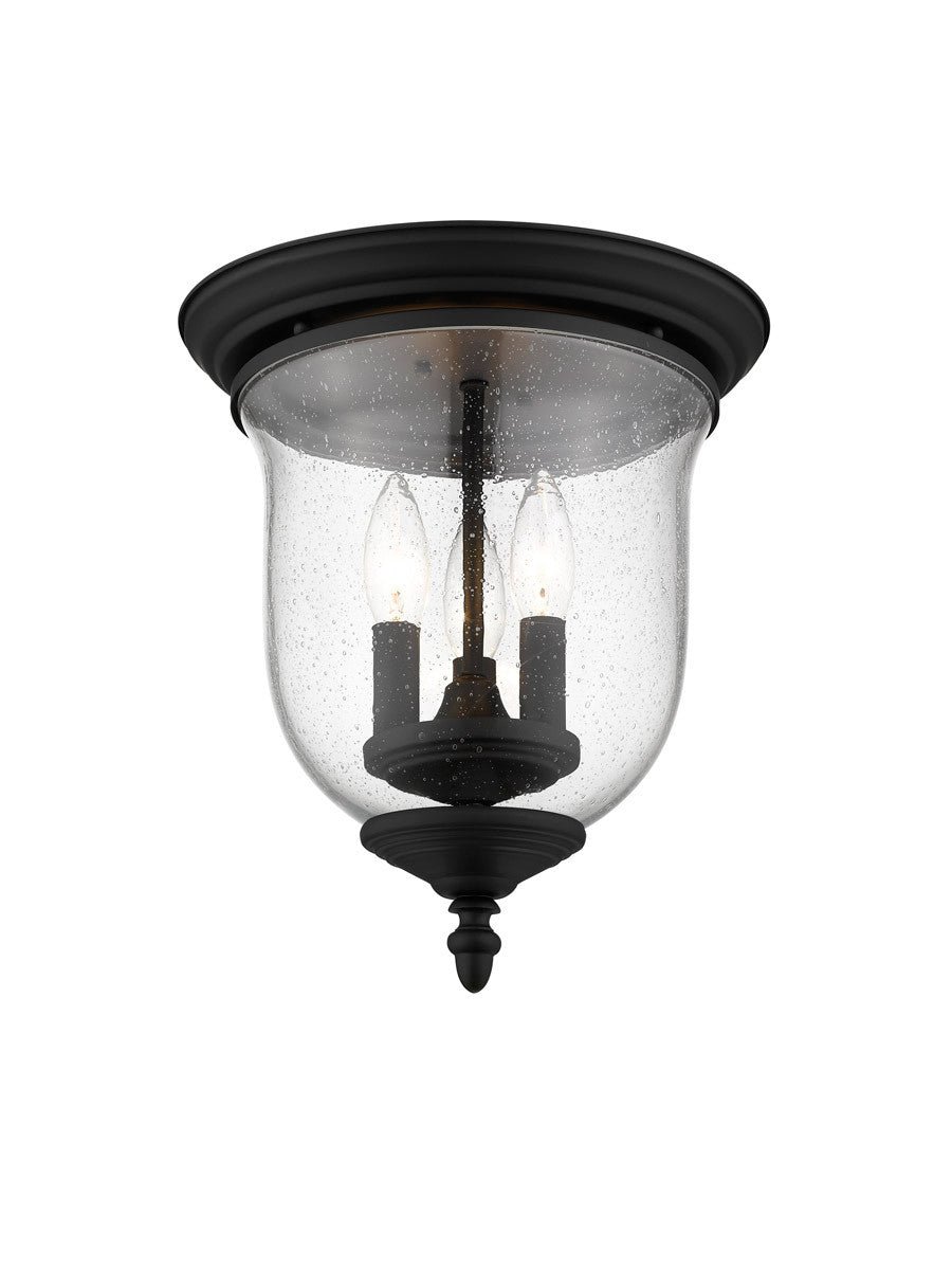 Livex Lighting Legacy Collection 3 Light Black Ceiling Mount in Black 5024-04