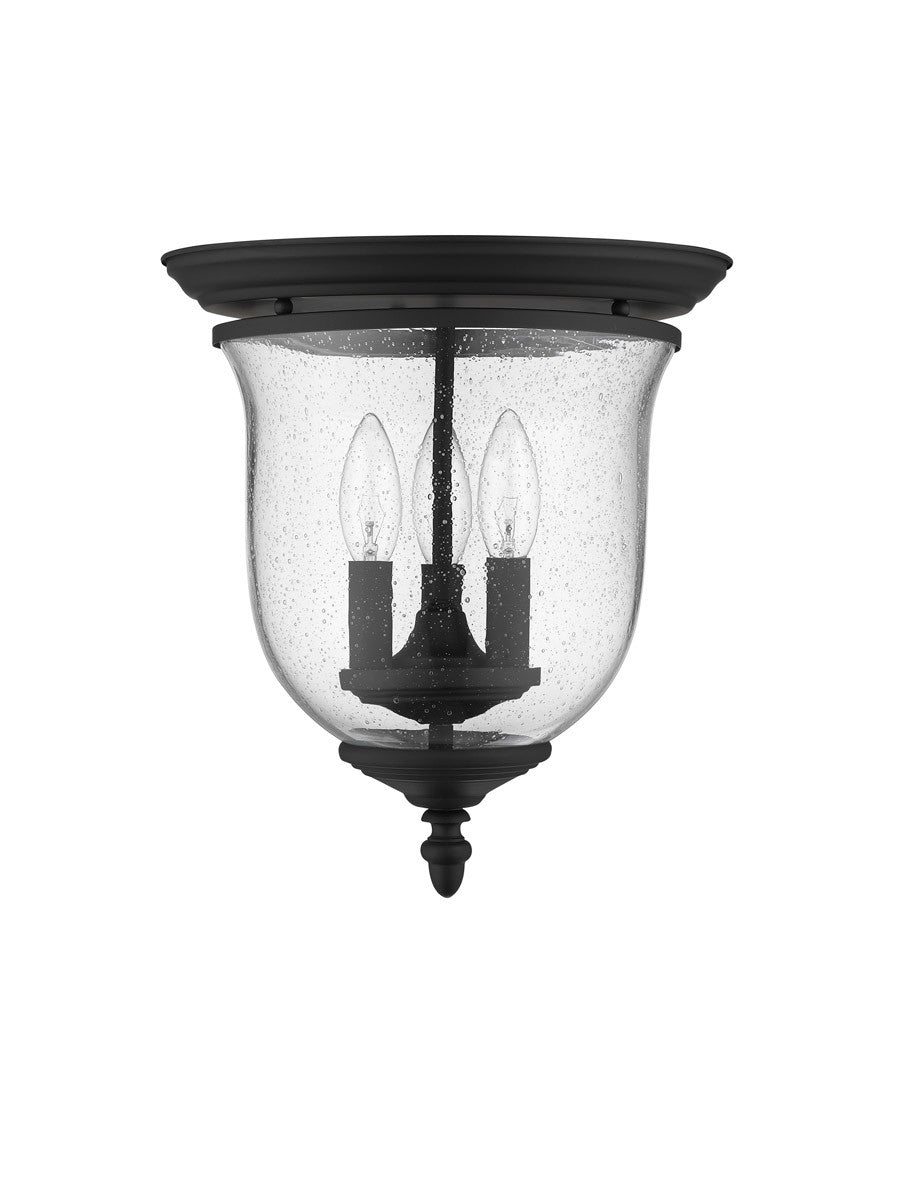 Livex Lighting Legacy Collection 3 Light Black Ceiling Mount in Black 5024-04