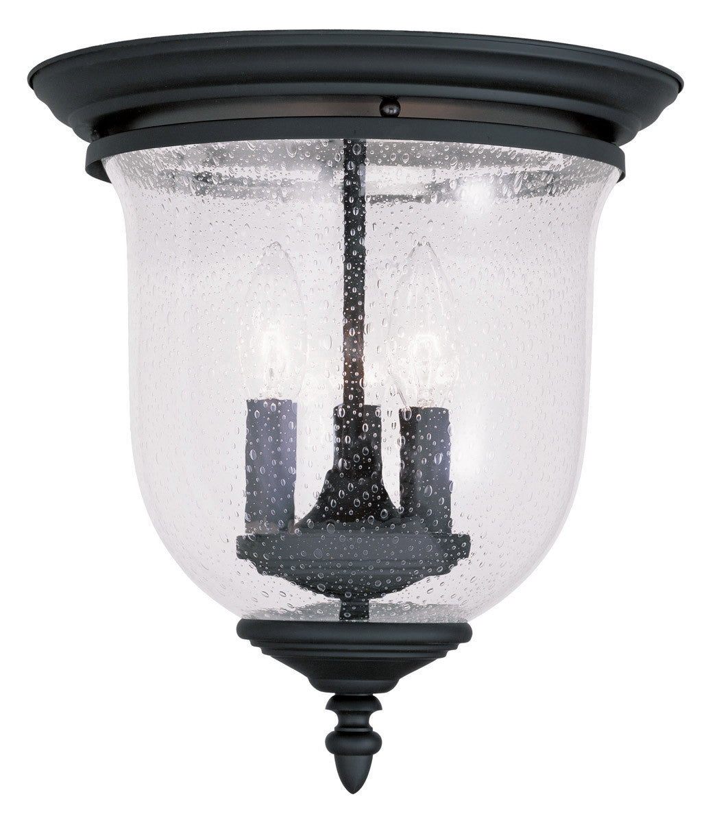 Livex Lighting Legacy Collection 3 Light Black Ceiling Mount in Black 5024-04