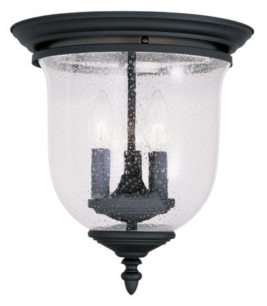 Livex Lighting Legacy Collection 3 Light Black Ceiling Mount in Black 5024-04