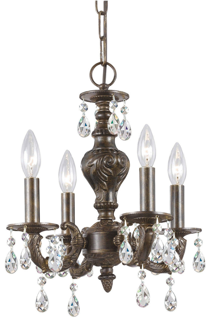 Crystorama Paris Market 4 Light Clear Crystal Venetian Bronze Mini Chandelier 5024-VB-CL-MWP