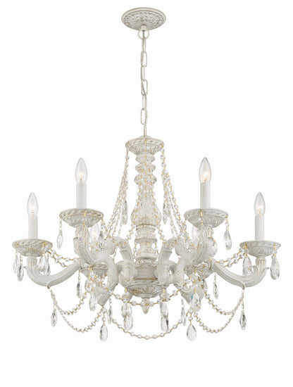 Crystorama Paris Market 6 Light Clear Crystal Antique White Chandelier 5026-AW-CL-MWP