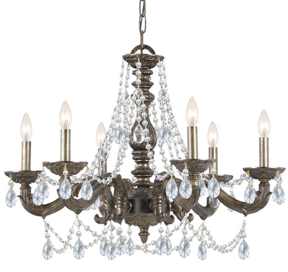 Crystorama Paris Market 6 Light Clear Crystal Venetian Bronze Chandelier 5026-VB-CL-MWP