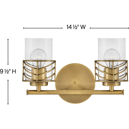 Hinkley Lighting Della Two Light Vanity Lacquered Brass 50262LCB