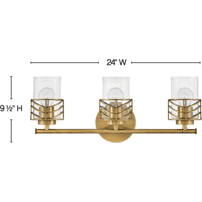 Hinkley Lighting Della Three Light Vanity Lacquered Brass 50263LCB